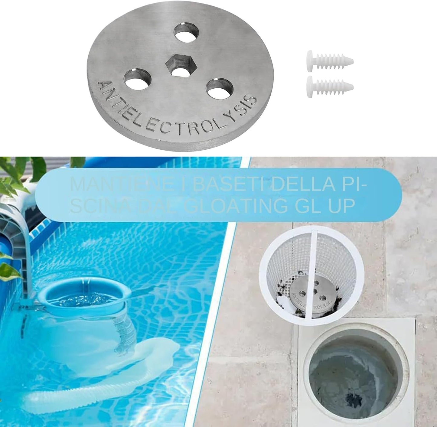 Zinc Anode, Saltwater Pool Plate, 3.15x3.15x0.39inch, Equipment Protection Accessory, Resistant Block, Standard Size, Ideal for Outdoor, Indoor, Swimming Pool Use