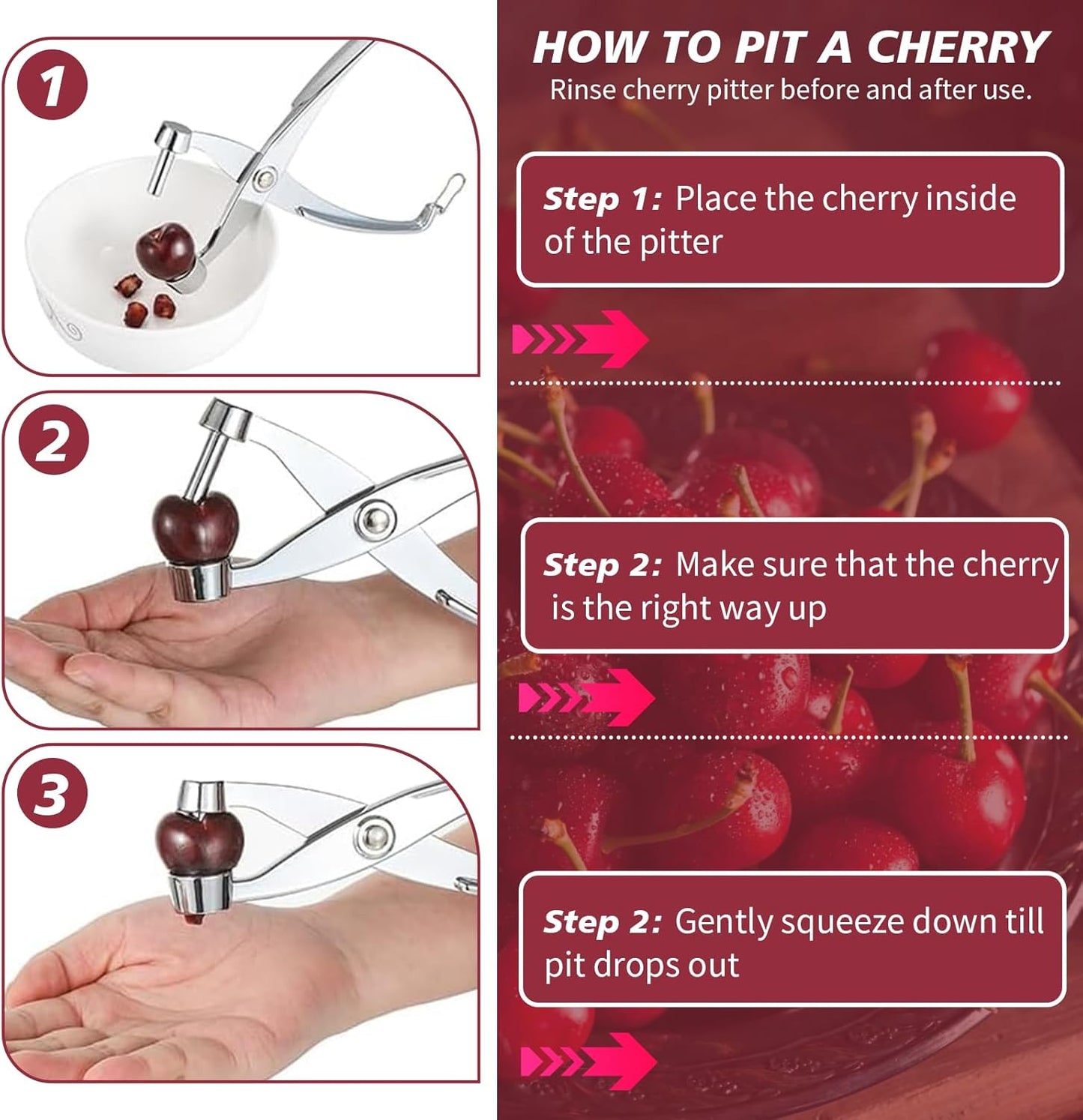 Cherry Olive Pitter Tool Metal Kitchen Utensils Hawthorn Tool Red Date Pit Remover Metal Upgraded Core Remover Fruit Tools Novel Cherry Pear Corer Pitter Kitchen Gadgets Silver (1)