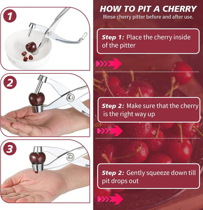 Cherry Olive Pitter Tool Metal Kitchen Utensils Hawthorn Tool Red Date Pit Remover Metal Upgraded Core Remover Fruit Tools Novel Cherry Pear Corer Pitter Kitchen Gadgets Silver (1)