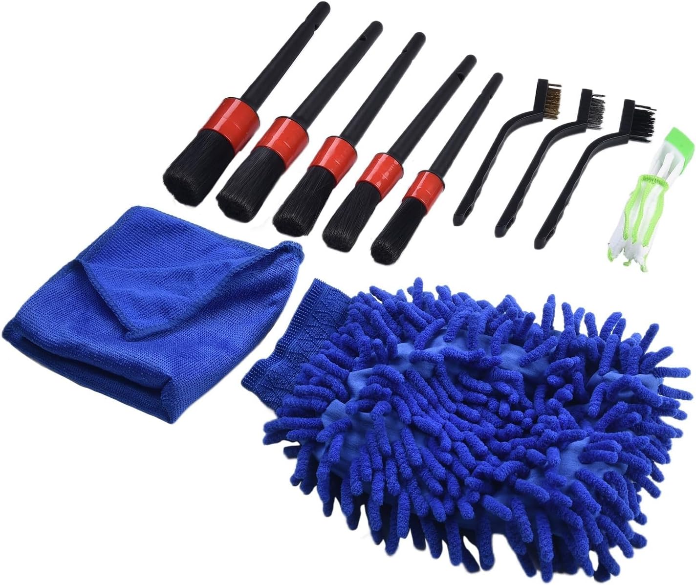 Car Cleaning Essentials - Set di 13 pennelli con guanti per una rimozione efficace della polvere