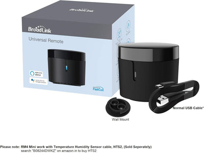 Broadlink RM4 Mini Smart Remote(2.4GHz Wi-Fi Only)- IR Blaster Hub for Smart Home Automation, Infrared TV Air Conditioner Remote Replacement Compatible with Alexa, Google Assistant, IFTTT