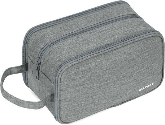 Narwey Large Travel Toiletry Bag for Men and Women for Toilets Accessories with Free Wet Dry Bag, grey