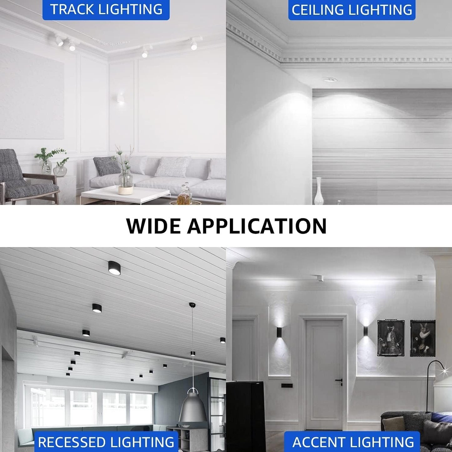 Mastery Mart Dimmable GU10 LED Light Bulbs, 4.5W Bright 5000K Daylight White 50W Halogen Equivalent, 400lm Energy Saver for Track Lighting Fixture, Kitchen, Basement, Living Room, 25000 hrs, 6 Pack