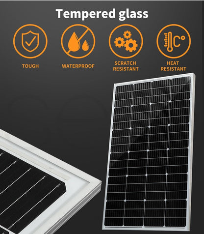 18V 300W Solar Panel Kit Mono Caravan Camping Power with Solar Charge Controller Charging USB Home Battery Charger Panels System Power