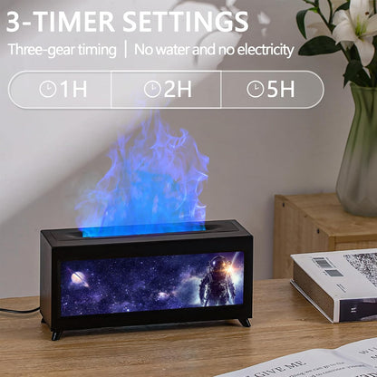 Ankrs Aroma Diffuser with LED Fireplace, Essential Oil Diffuser for Essential Oils with 7 Colors Flame Effect, 220ml Humidifier with Remote Control, Aroma Lamp for Kids,