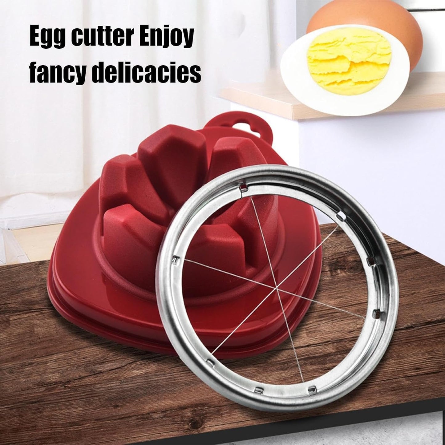 Boiled Egg Cutter for Kitchen â€“ Easy Egg Slicer Tool for Quick Food Prep â€“ Ideal for Salads, Sandwiches, Snacks, and Meal Prep â€“ Handy Kitchen Accessory for Everyday Use