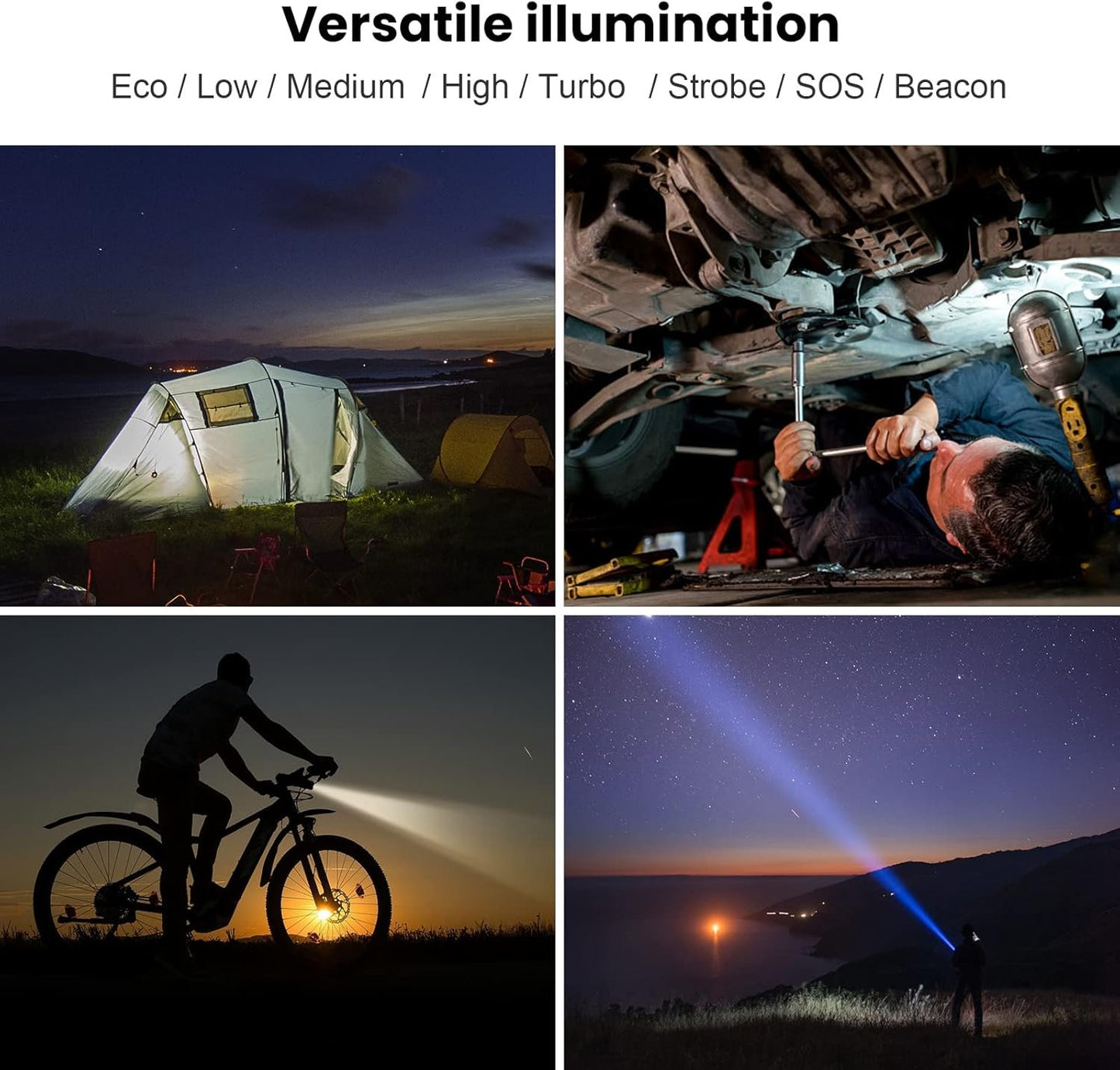 sofirn SP35T Tactical Flashlight, 3800 Lumens Super Bright Pocket LED Torch Rechargeable with Dual Switch, IPX8 Water Resistance, EDC Flashlight for Camping, Hiking, Emergency