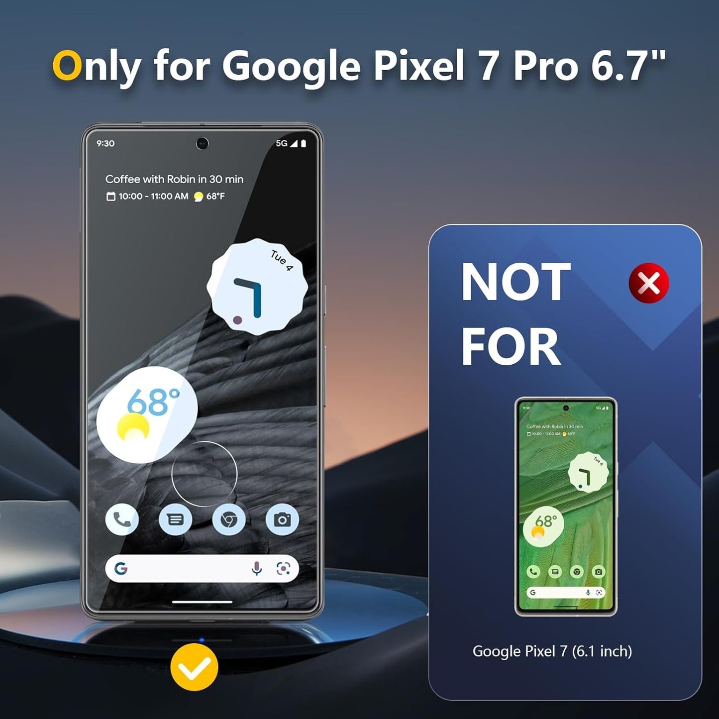 [2 Pack] JEHOO for Google Pixel 7 Pro Screen Protector 6.7-inch, 9H Tempered Glass, Fingerprint Unlock, Easy Installation, Bubble Free, Ultra Clear