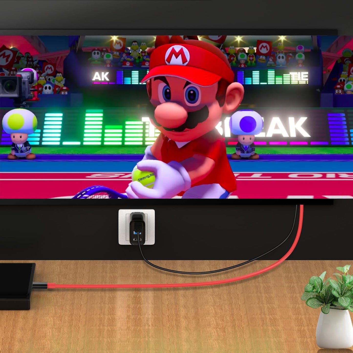 USB C to HDMI Adapter Cable for Nintendo Switch Dock,6FT/1.8M Switch Docking Station for TV with 4K Switch Dock HDMI Cable, 100W Switch Charging Dock- Black with Red