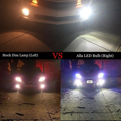 Alla Lighting Bright 5201 DRL PS19W 5202 LED Fog Lights Bulbs PS24WFF 12085C1, 6000K Xenon White Fog Lamps Replacement 3200 Lumens Upgrade