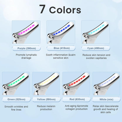 Vibration Lily 7-in-1 Face Neck Massager Face Sculpting Tool Triple-Action Wrinkle Remover Skin Rejuvenation Device with Thermal for Skin Care, Tightening, and Smoothness