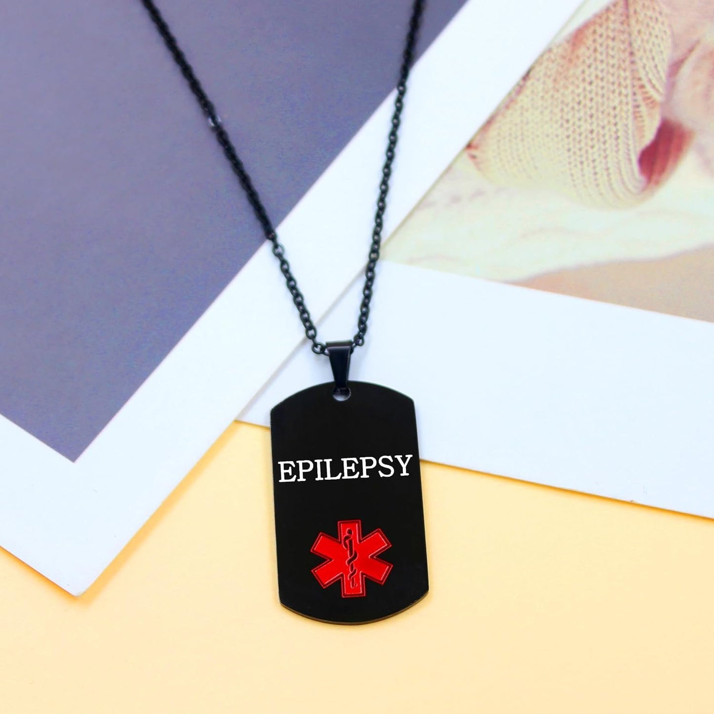Vivaday Free Engraving Medical Alert Jewelry | Medical ID Tag Necklace | Durable Personalized First Aid Necklaces | Red Health Care Medical Alert Pendant| First Responder Stainless Steel Jewelry