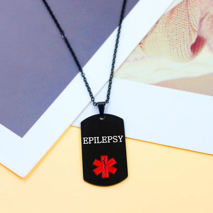 Vivaday Free Engraving Medical Alert Jewelry | Medical ID Tag Necklace | Durable Personalized First Aid Necklaces | Red Health Care Medical Alert Pendant| First Responder Stainless Steel Jewelry
