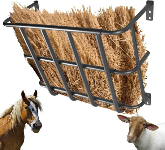 Goat Hay Feeder - 20" H X 24" W X 12.6" D Aluminum Alloy Horse Wall Hay Feeder | Multipurpose Wall Hay Rack | Removable Metal Hangings Hay Feeder for for Sheep | Cattle | Horses | Farms Fences