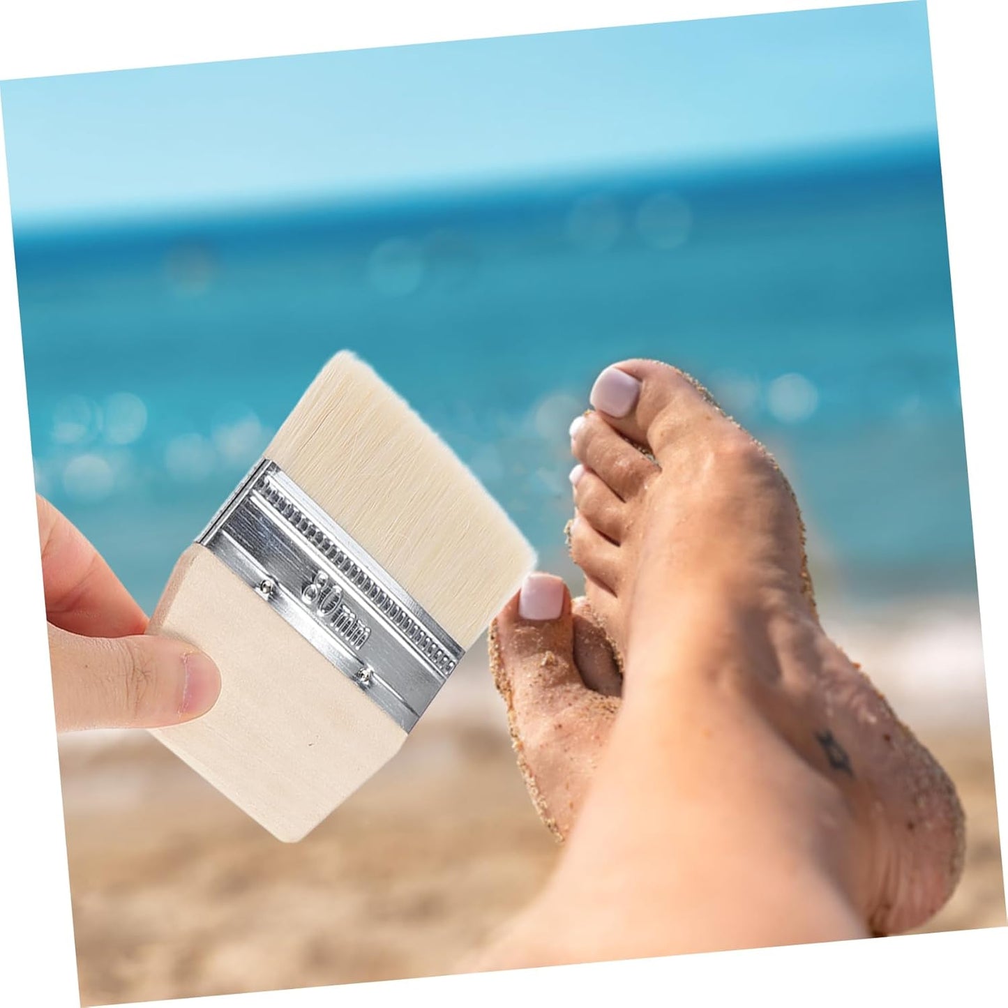 Didiseaon Spazzola Per La Pulizia Della Spiaggia Da Multifunzionale Scrubber Rimuovere Con Piede Dovere Rimozione Sabbia Nome Setola Pennello Morbido Spazzola Di Legno Beige Manico in Legno