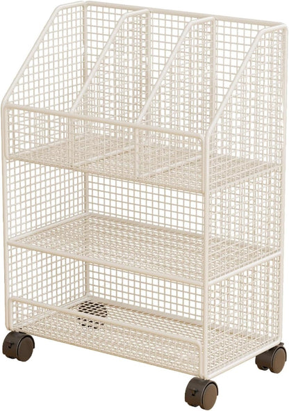 Duyeuau Mobile Storage Box with Wheels for Easy Movement and Multi-Layer Design to Maximize Space in Bedroom or Living Room