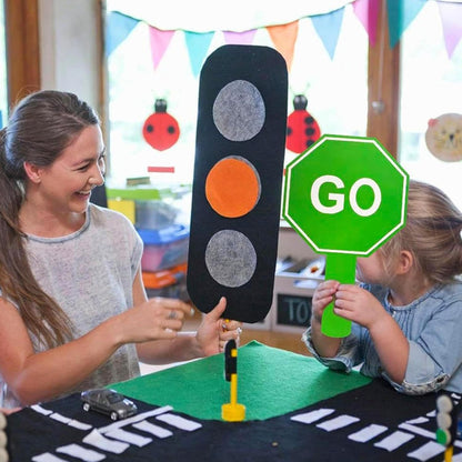 Handheld Stop Sign, 10 doppio-laterale di Warning Paddles, 9,84 x 5,91 x 0,39 Inches Waterproof Street Safety Signs with Handle, Teaching Tool for Kids, School Bus Parking, Classroom