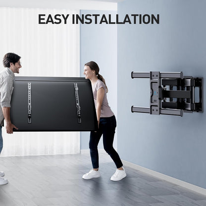PERLESMITH TV Wall Mount 37-85 Inches, TV Bracket Swivel Tilting and Extending, Ultra Resistant TV Arm 60 kg, TV Bracket 55 65 Inches VESA 200 x 100 – 600 x 400 mm