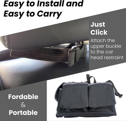 Trunk Organizer for SUV, Cargo Organizer, with Foldable Design & Multiple Storage Pockets, Space-Saving, Durable Elastic Cargo Net, Perfect for Backseat & Cargo Organization