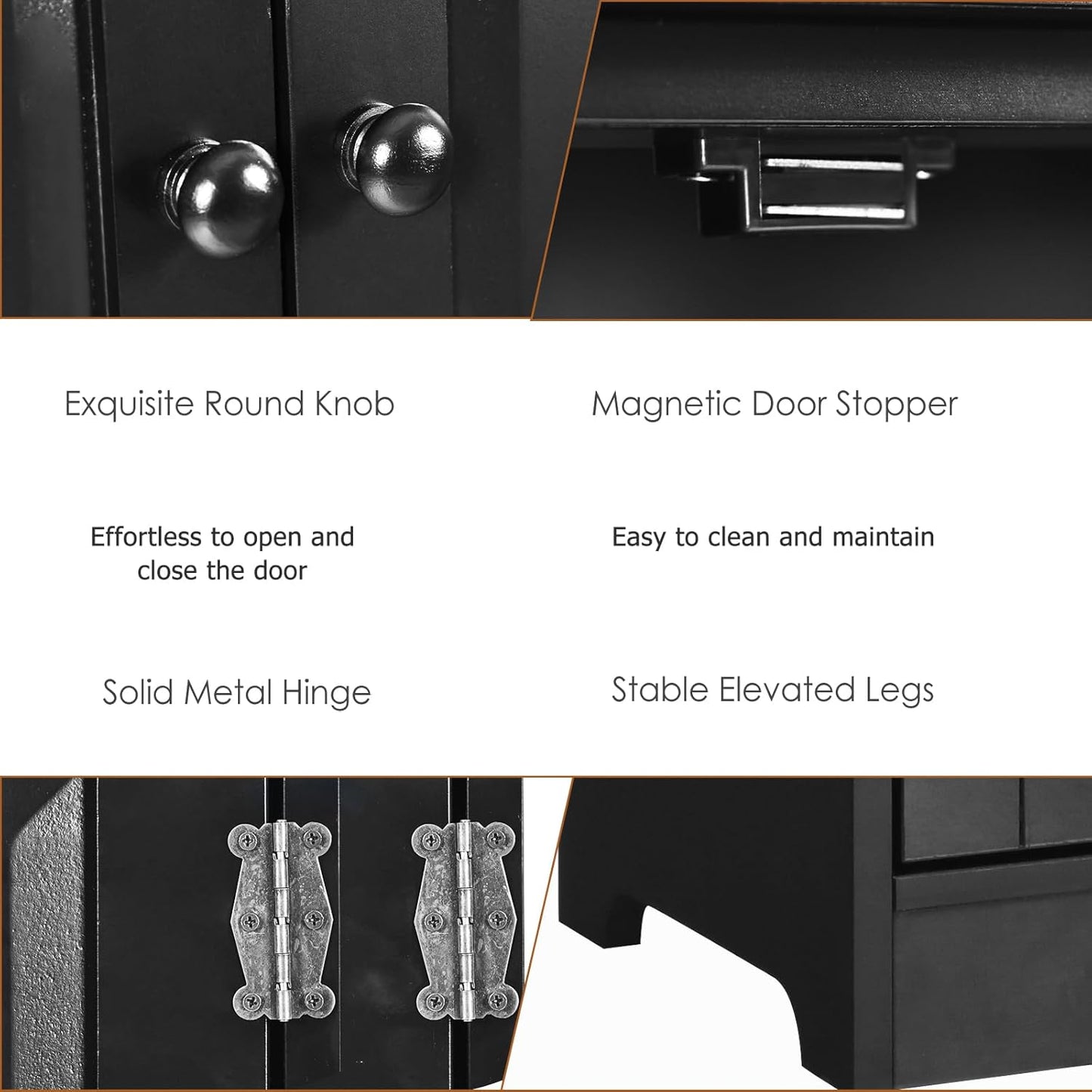 KOMFOTTEU Tall Wooden Wardrobe, Vertical Wardrobe with Adjustable Shelves, Sideboard Organizer with Anti-tipping Device, Furniture for Bedroom, Bathroom, Living Room, 58.5 x 32 x 123 cm (Black)