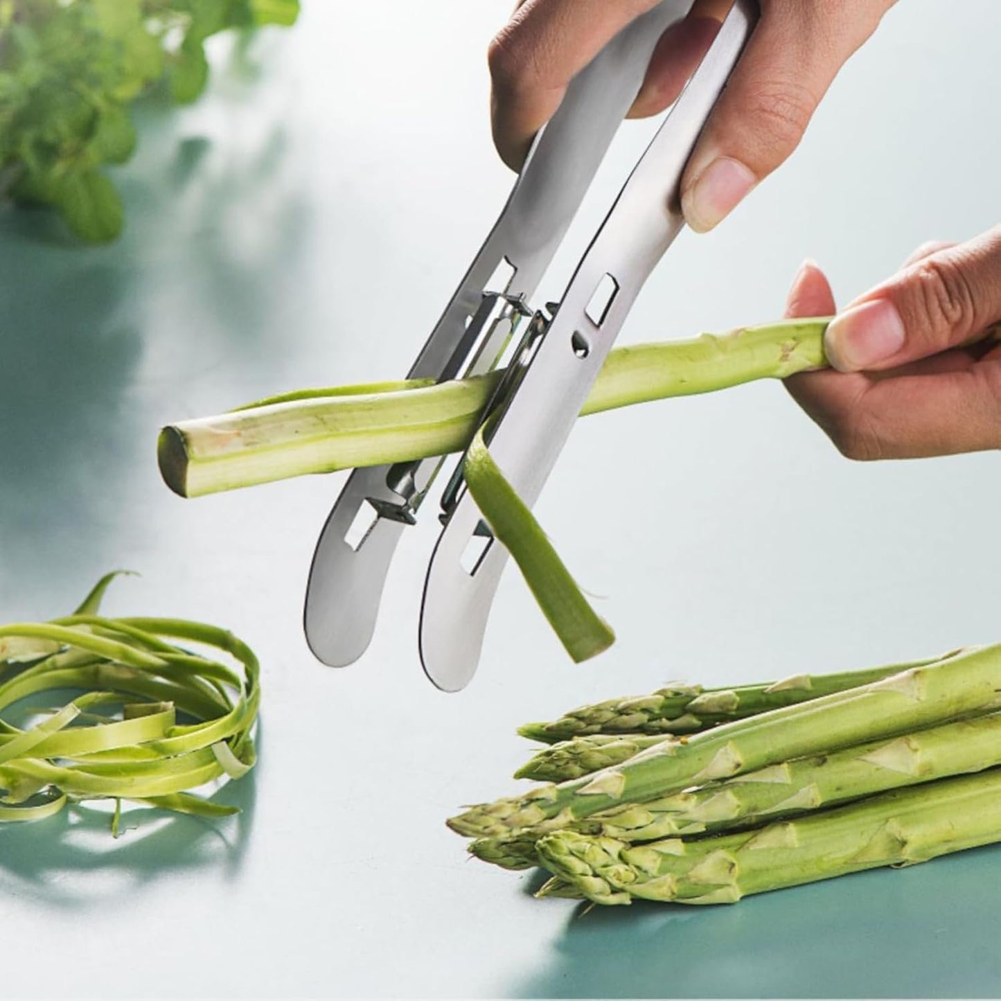 Peelers for Kitchen, Double-Sided Stainless Steel Cactus Peeling Tool, Kitchen Gadgets Tools for Salad Making Juicing Restaurant Outdoor Market Food Prep