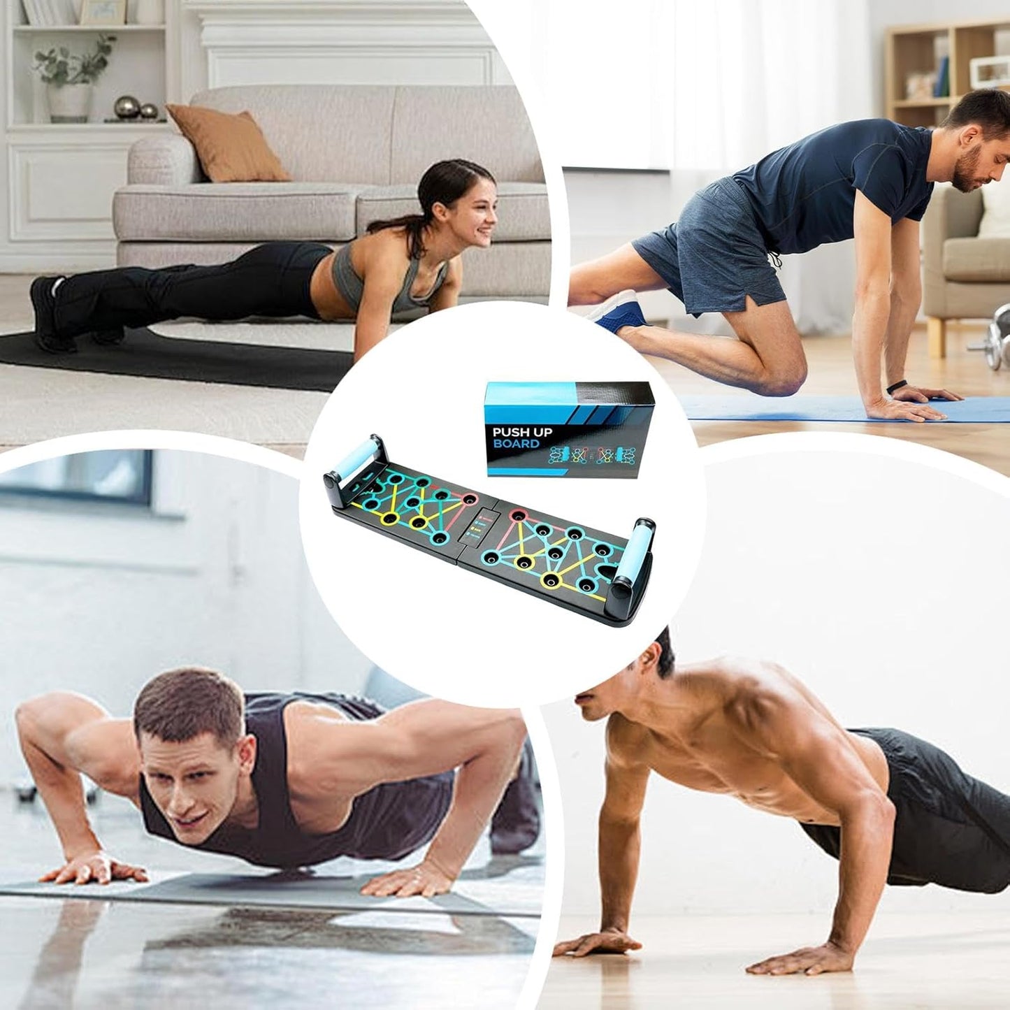 Push Up Board, Foldable Pushup Stand System, Multifunzionale Home Workout Equipment, Professional Strength Training per uomini e donne, portatile Fitness Gear