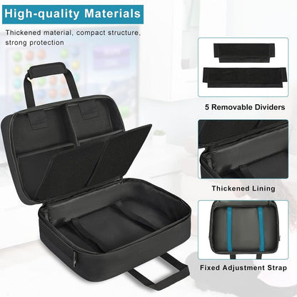 Case Compatible with PS5/PS5/PS5 Pro/PS4,Console Carrying Travel Case Compatible with Playstation 5 and PS5 Digital Edition,Protective Storage Bag Fits for PS5 Controllers,Game Discs,Charger&Accessories-Black