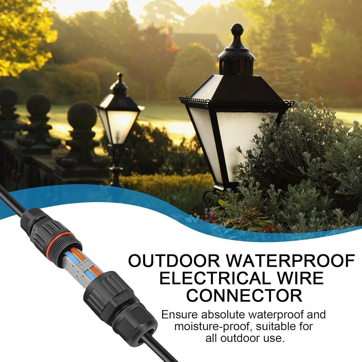 Landscape Wire Connector, Outdoor Waterproof Junction Box, Heavy Duty Underground Wire Connectors for Street, Garden, Pathway, and Landscape Lighting Installation