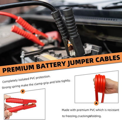Multipurpose Roadside Emergency Assistance Kit-Jumper Cables,Safety Hammer,LED Flash Light,Tow Strap,Safety Vest and More Ideal Winter Survival Pack Accessory for Your Car,Truck or SUV