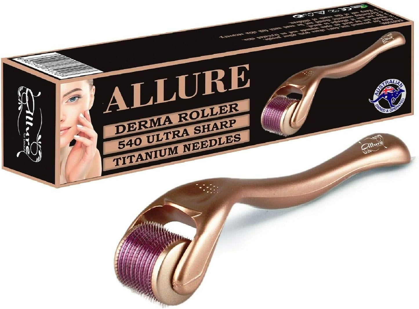 Allure Derma Roller 1.5mm 540 Titanium Needles Anti Aging Skin Care Treatment