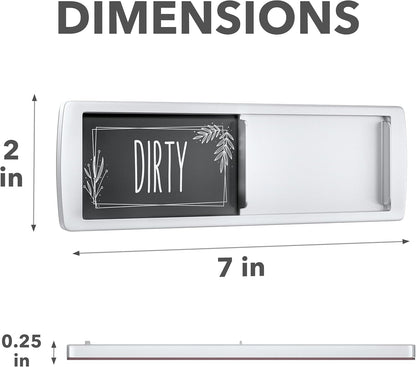 Stylish Dishwasher Magnet Clean Dirty Sign - 2 by 7 Inch - Ideal Clean Dirty Magnet for Dishwasher - Kitchen Organizer and Gadget - Nice Office, Home Farmhouse Decor
