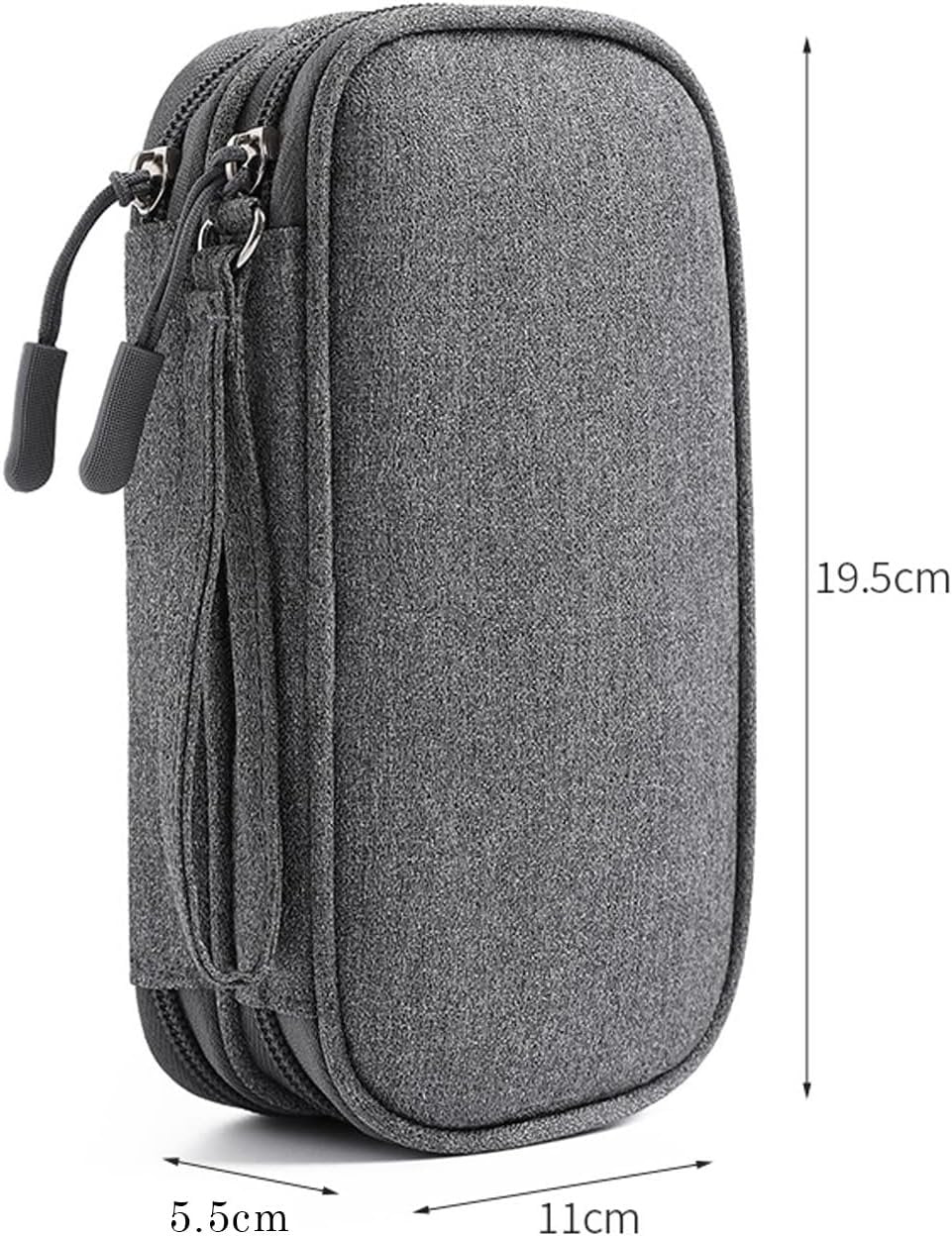 Double Layer Digital Accessory Storage Bag, Electronic Cable Organizer Bag, Multifunctional Travel Cable Organizer Bag, Electronic Accessories Case for Cables Adapters Chargers Wires Flash Disk (BK)