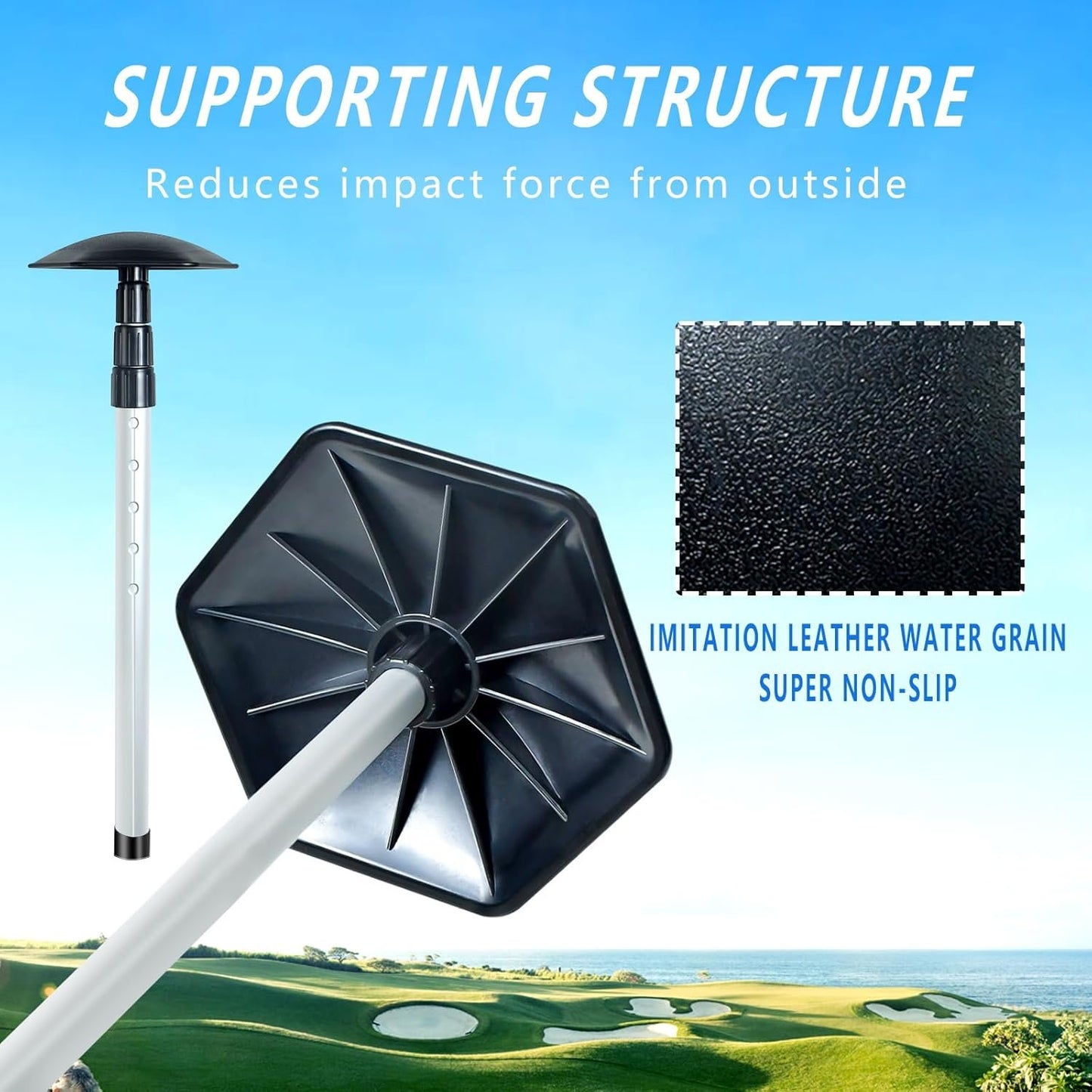 ZephyrCraft Golf Travel Bag Support Rod - Aluminum Adjustable 4 Telescoping Section, Golf Club Bag Accessories Support System with 5 Paragraph Adjustment for Ultimate Protection
