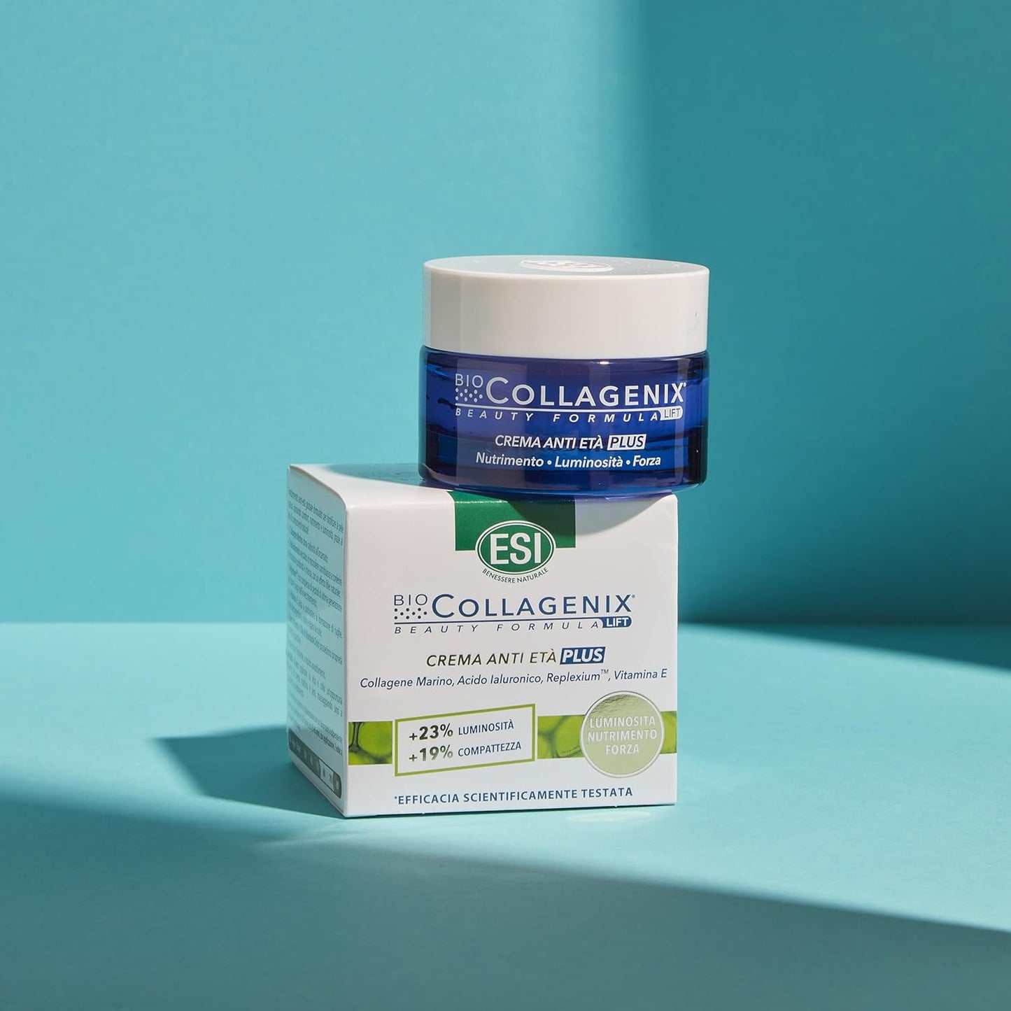 ESI – Biocollagenix Anti-Aging Plus Face Cream for Mature Skin, with Marine Collagen and Hyaluronic Acid, Anti-Aging and Antioxidant Action, Gives Firm, Nourished and Elastic Skin, 50 ml