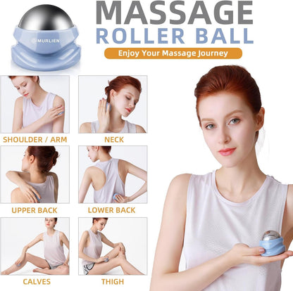 MURLIEN Ice Therapy Massage Roller Ball, Manual Massager for Trigger Point, Deep Tissue Massage, Alleviating Muscle Tension and Pain Relief, Suitable for Neck, Back, Shoulders, Arms, Legs, Thighs etc