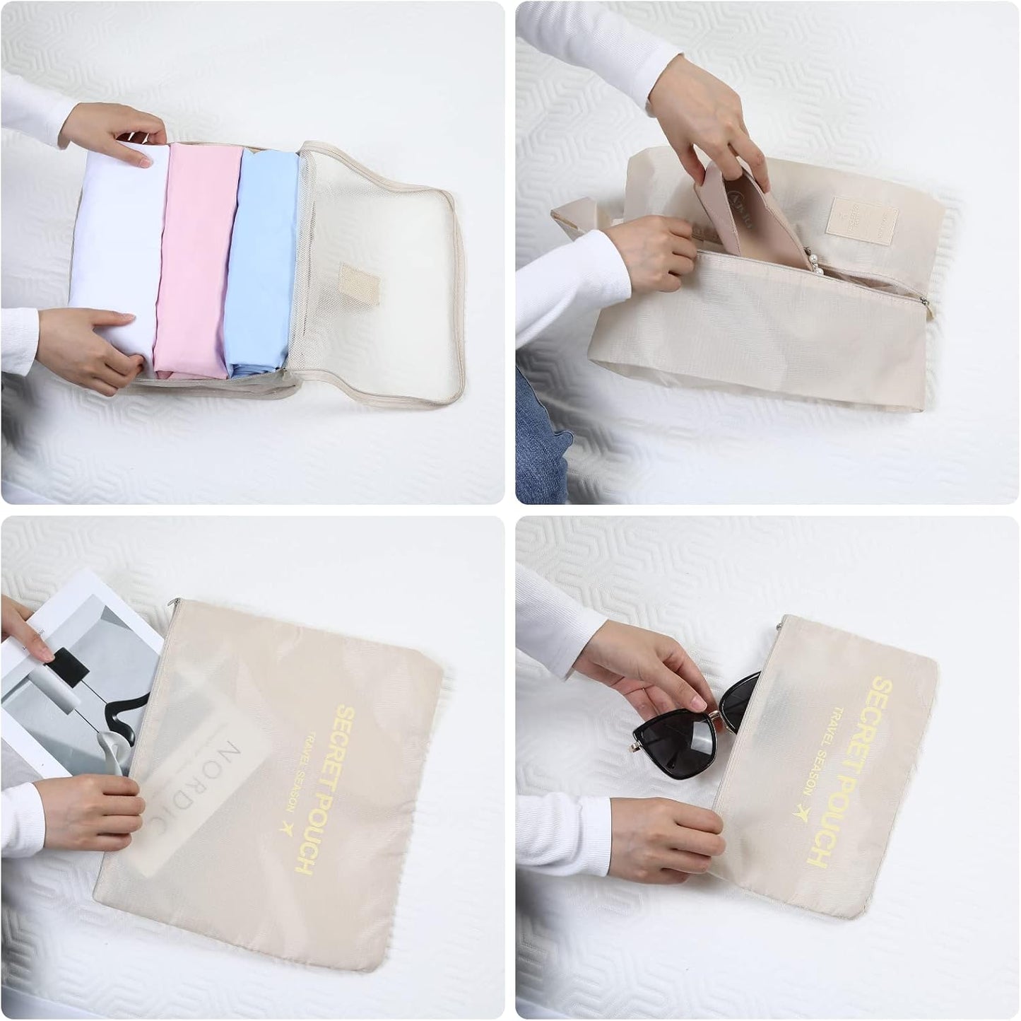 Romon Travel Suitcase Organizer, 7 Pieces Organizer Suitcase Packing Cube Set Travel Organizer for Clothes, Cosmetics, Shoes, Underwear