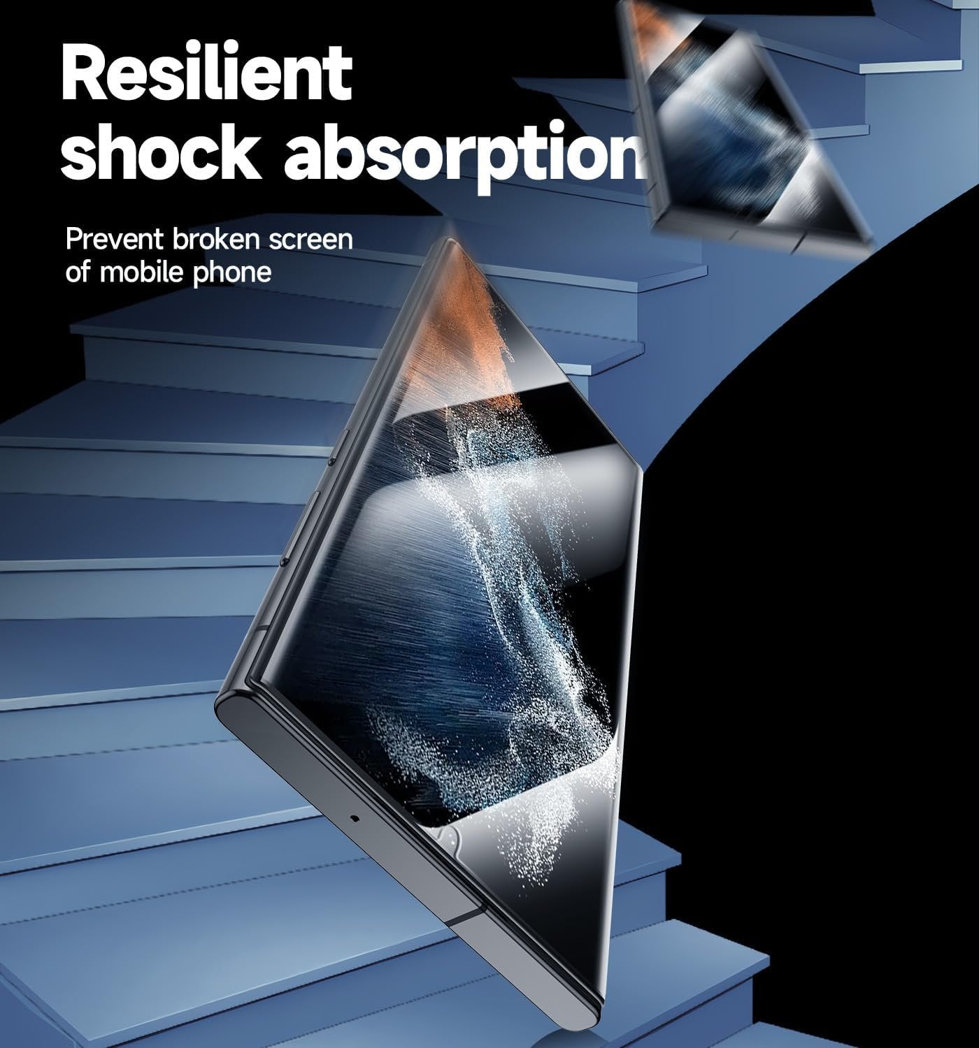 MAGIC JOHN 2 Pack for Samsung Galaxy S22 Ultra Screen Protector [Ceramic film] Not Glass 6.8 inch,[100% Fingerprint ID Compatible] Easy Installation Tray, 3D Curved, Bubble Free, HD Clear, Case Friendly