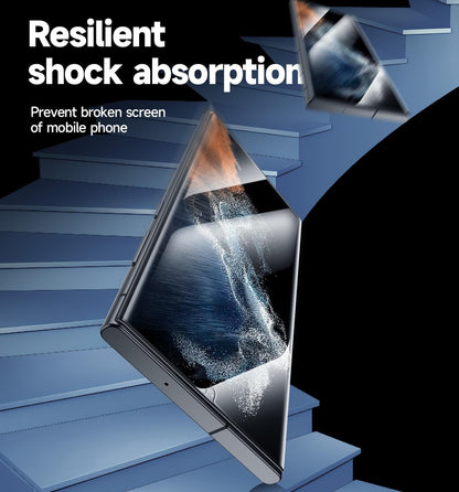 MAGIC JOHN 2 Pack for Samsung Galaxy S22 Ultra Screen Protector [Ceramic film] Not Glass 6.8 inch,[100% Fingerprint ID Compatible] Easy Installation Tray, 3D Curved, Bubble Free, HD Clear, Case Friendly