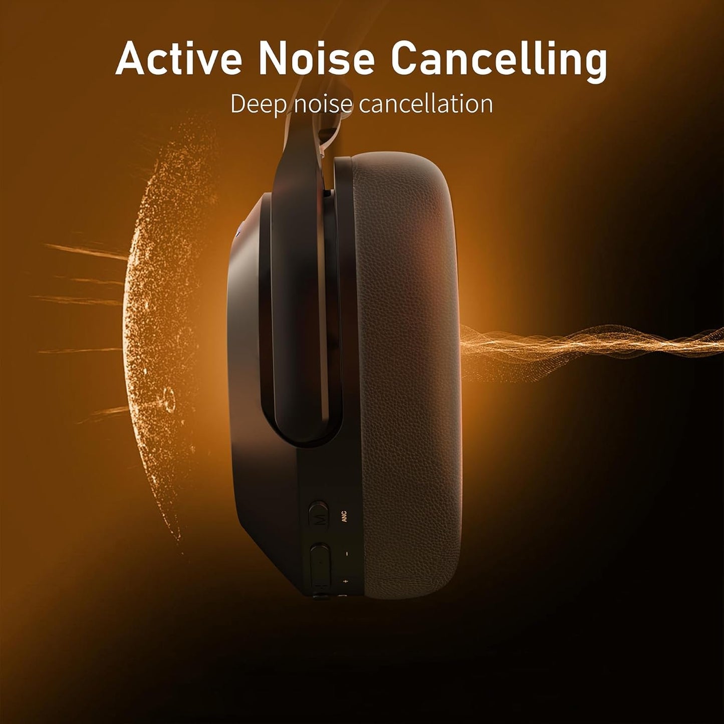 Active Noise Cancelling Headphones for Adults, 120H Playtime Over Ear Headphones Bluetooth Wireless with Mic, Foldable Bluetooth Headphones with Deep Bass, Fast Charging for Home Travel Office