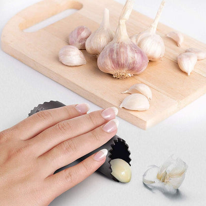 SENQIAO Garlic Press Rocker Stainless Steel Ginger Crusher Squeezer Slicer Mincer Chopper Kitchen Gadget with Ergonomic Handle (2019)