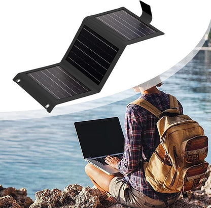 High-Capacity Battery Pack - Foldable Solar Panels Charger | Portable Outdoor Camping Charging Device Portable for Tablets Smartwatches, emrgency powerr Source, High-Capacity Solar Charger for Travel