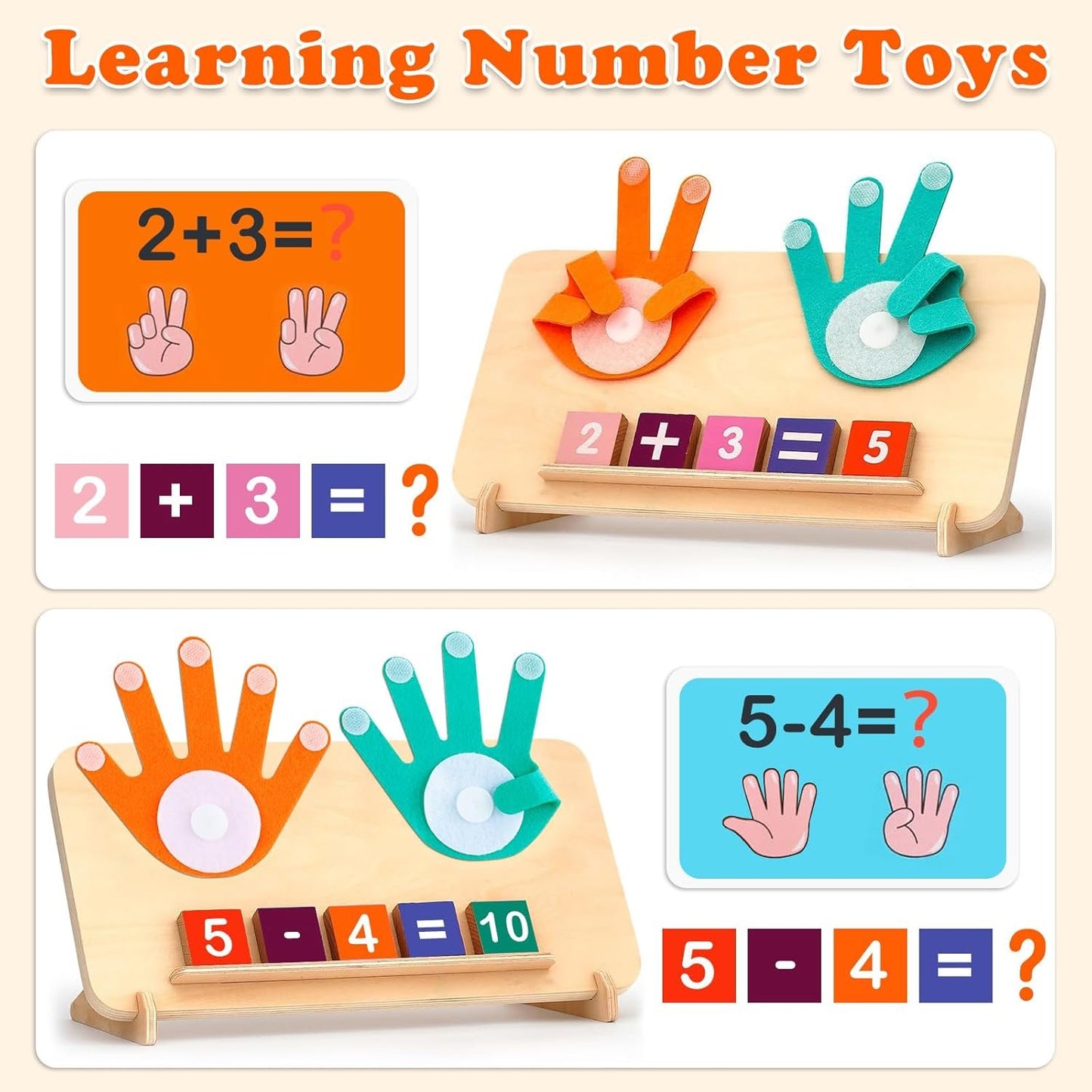 daboot Number Learning Toys for Toddlers 3-5: Number Blocks Math Games Educational Learning Montessori Toys for 3 4 5 Year Old Boys Girls