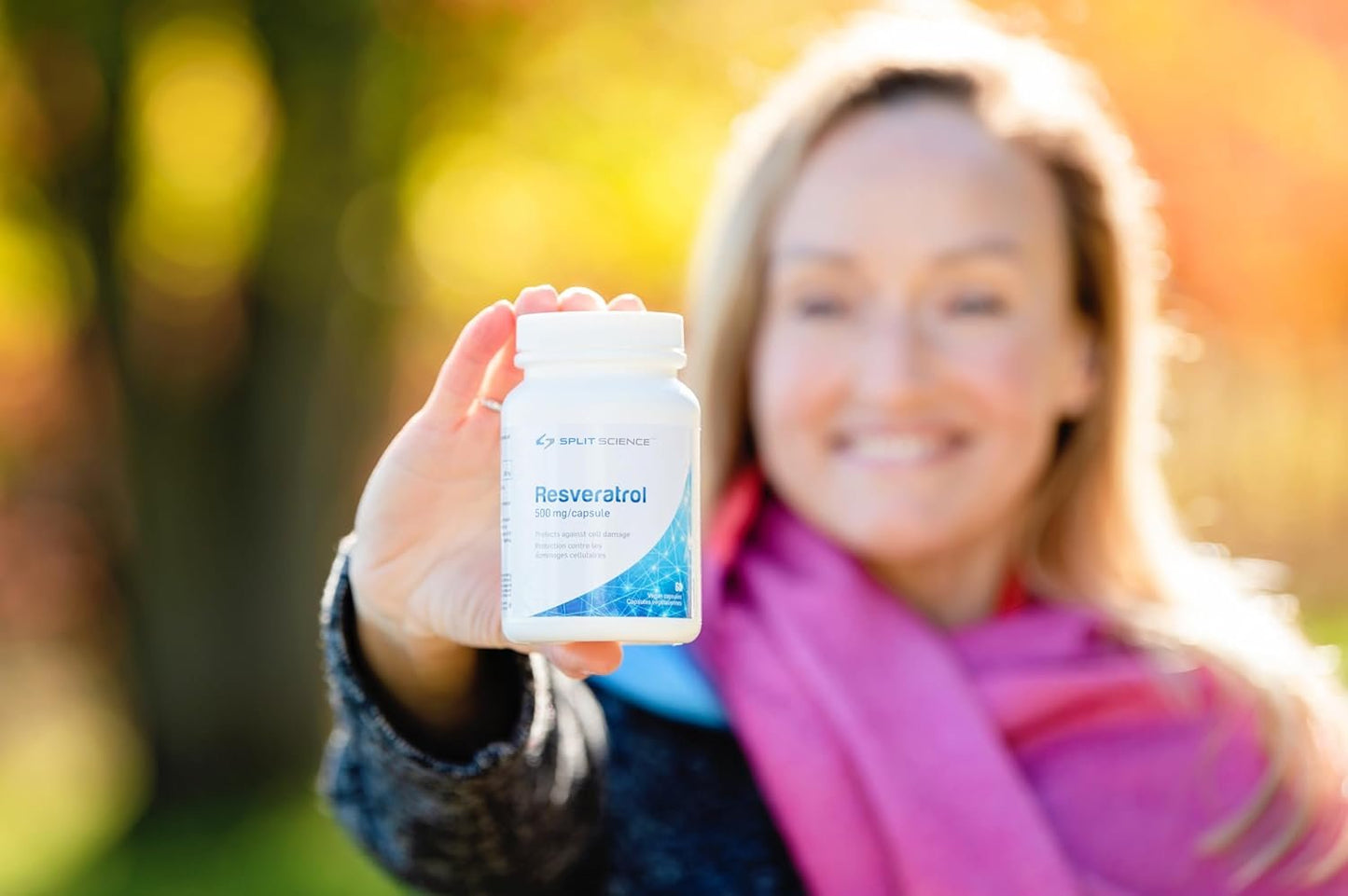 Split Science Canadian-Made 98% Premium Resveratrol | High Concentration 1000mg per serving, 500mg per capsule | High Bioavailability, Cellular Support and Intracellular Antioxidant | 60 Vegan Capsules