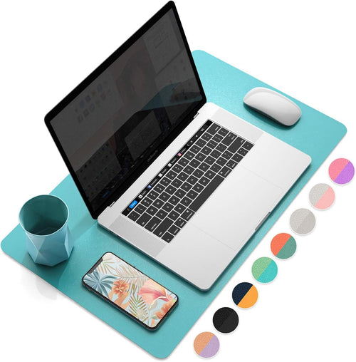 Dual-Side Desk mat (Calamine Blue+Cobalt Gree, 23.6" x 13.7")