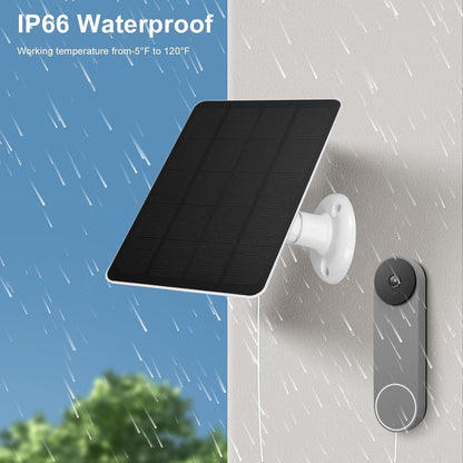 LICAEVEY Solar Panel for Security Camera Outdoor, 10W Video Doorbell Solar Panel Charger, IP66 Water Proof, 360° Adjustable Bracket (CSP4W-O-W)