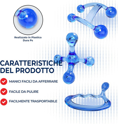 ResultSport - Massage Tool for Head, Feet and Body (Complete Set, 4 Ways, Double, Finger Massage)