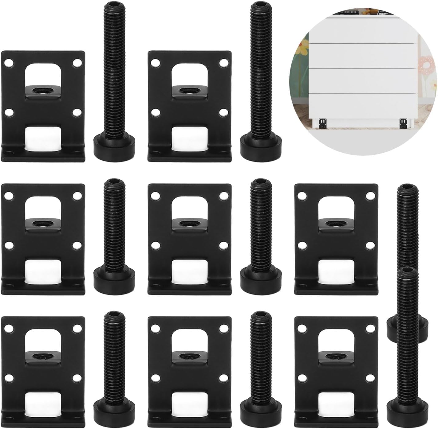 W Rxkiocs 8 Pieces Furniture Feet Adjustable Furniture Feet Furniture Feet Bed Feet Furniture Legs Suitable for Cabinets, Worktops, Coffee Tables and Wardrobes