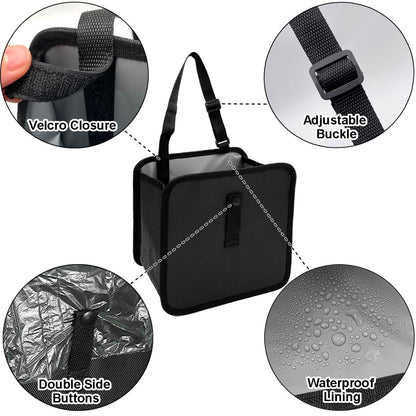 Foldable Car Trash Can HADEEONG Hanging Automotive Garbage Can Car Storage Can Car Trash Bag Waterproof Leakproof Trash Can Storage Bag Organizer for Car Interior Accessories