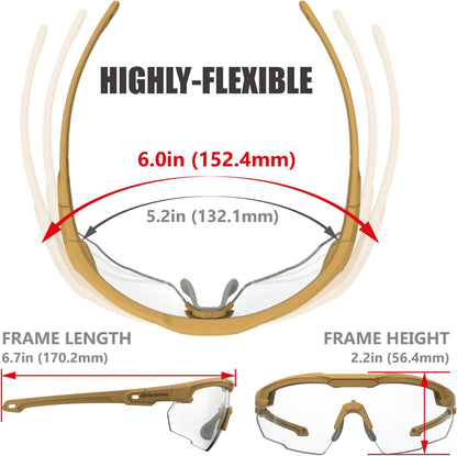 HTS HUNTERSKY Shooting Range Glasses S57 mil-prf-31013 mil-prf-32432 shooter glasses with range glasses men Ballistic Impact Protection OSHA Swat