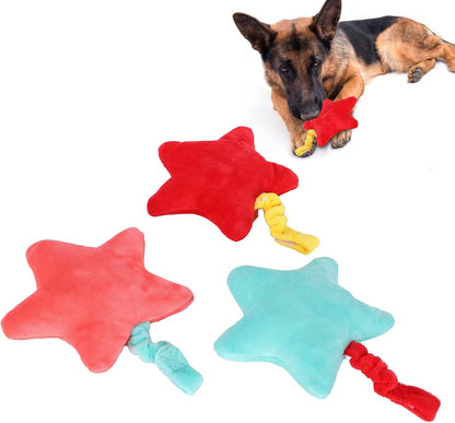 REXVTNS Starfish Pet Chew Toy 3 Pack | Care orale di cotone pluviale morbido per cani/gatti | PET - Amichevole giocattolo mobile da masticare con corda per cuccioli e gattini